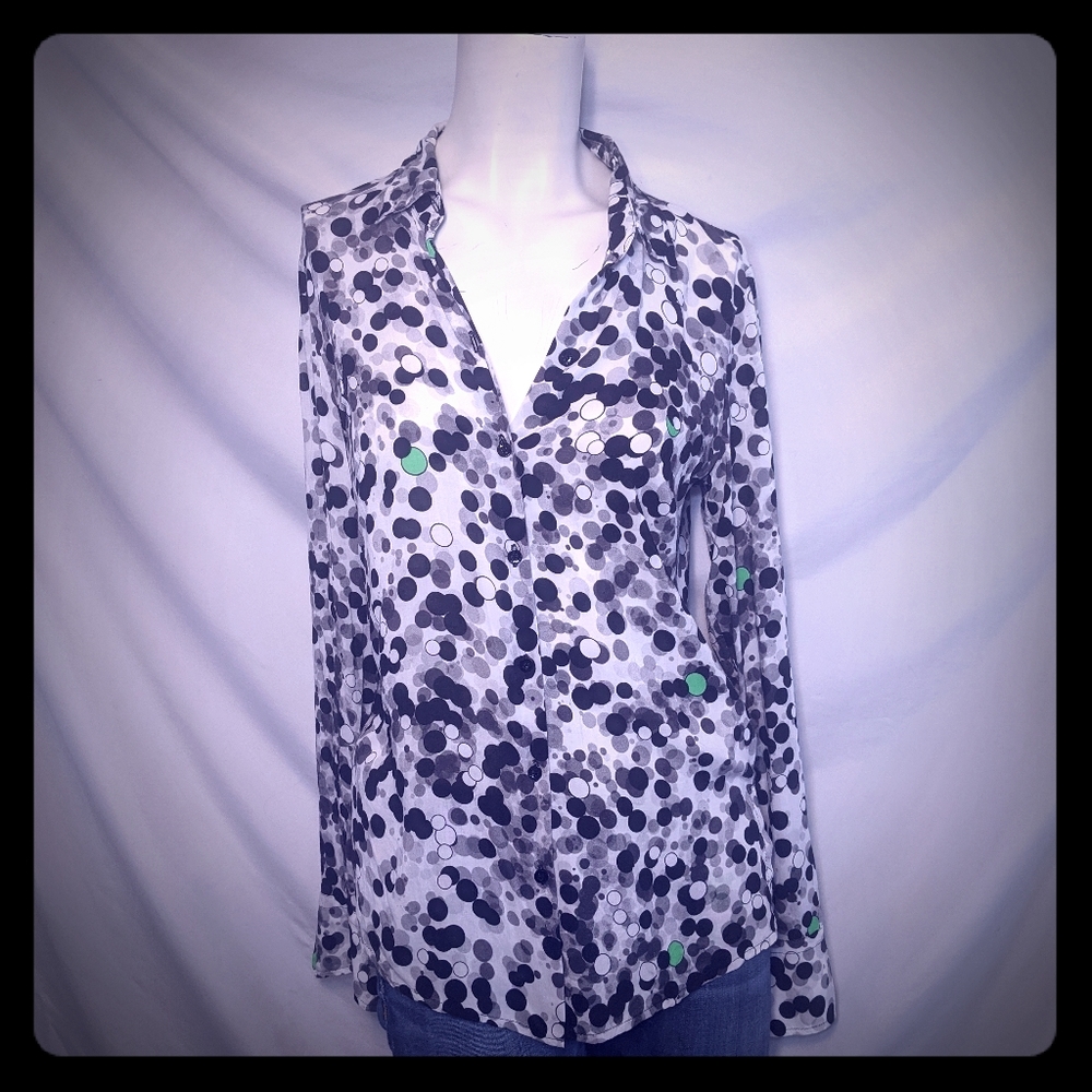 Basler | button down | polka dot | long sleeve